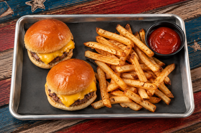 Kids Cheeseburger Slider Meal.