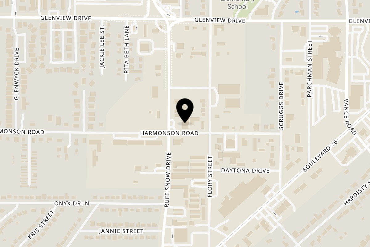 Map showing the location of Patriotic Pig Smokehouse on 3900 Rufe Snow Dr in Fort Worth